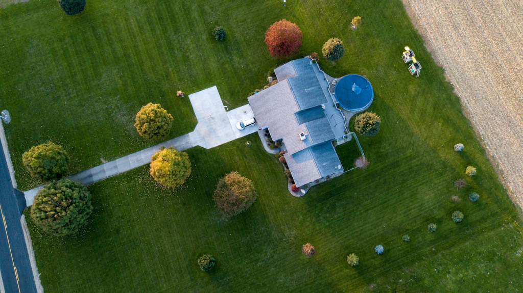 aerial view of a roof