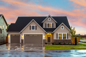 House in front of a road