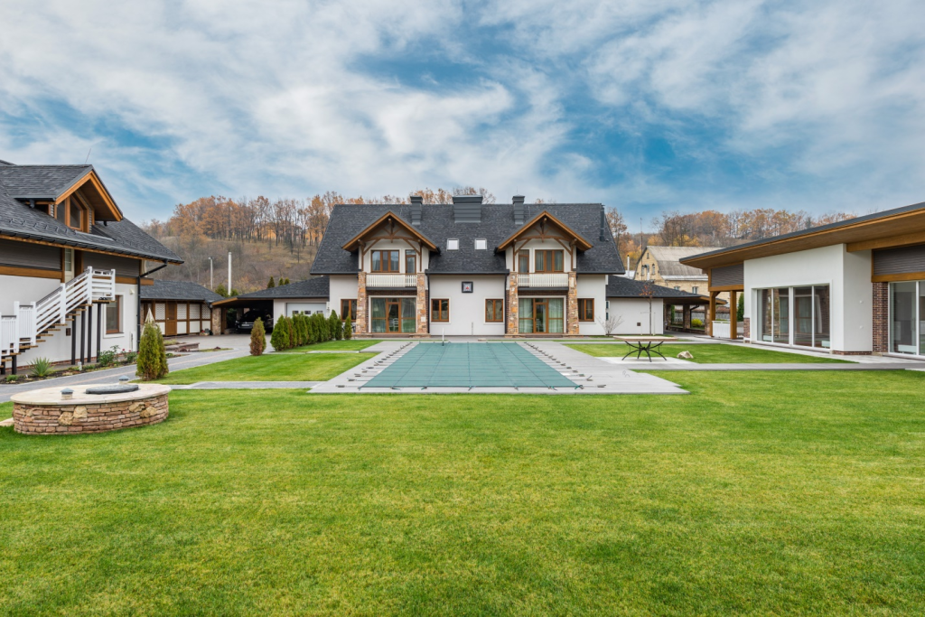 Courtyard of a modern cottage