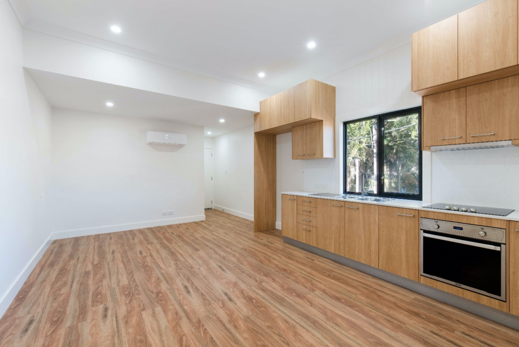 Kitchen with hardwood flooring