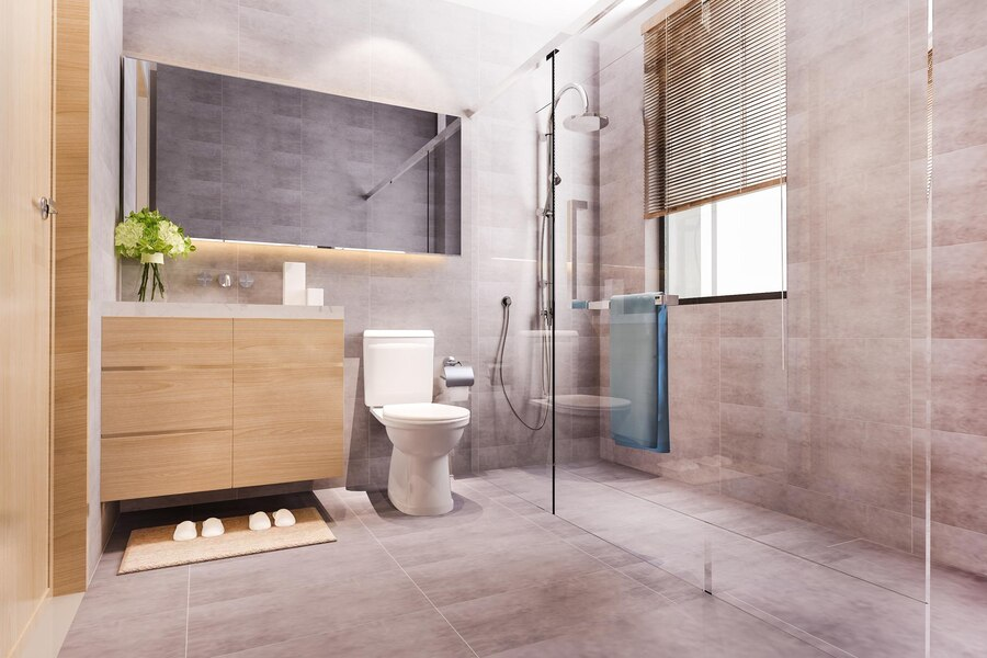 A bathroom interior