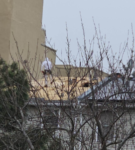 a person on the roof