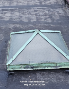 A skylight on a dark