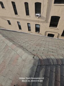 Newly installed reflective roof designed to combat the urban heat island effect in the Bronx.